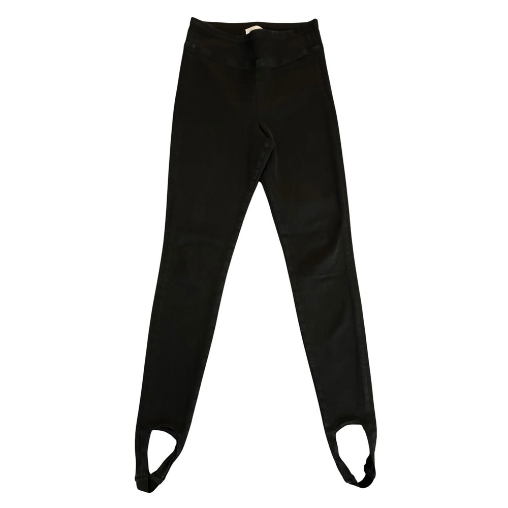 FRAME Stirrup Leggings Sheen Noir Black High Rise Skinny Pants Size 1 (1247)